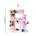 thumbnail image 3 of Acrylic Letter Christmas Ornament Pink Snowman Monogram Hanging Decoration with Initial for Xmas Tree Gift for Friends (3.15In), 3 of 7