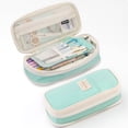 thumbnail image 4 of Large Capacity Pencil Case Canvas Zipper Storage Box 21.5 cm x 9.5 cm x 7 cm Macaron Color, 4 of 8