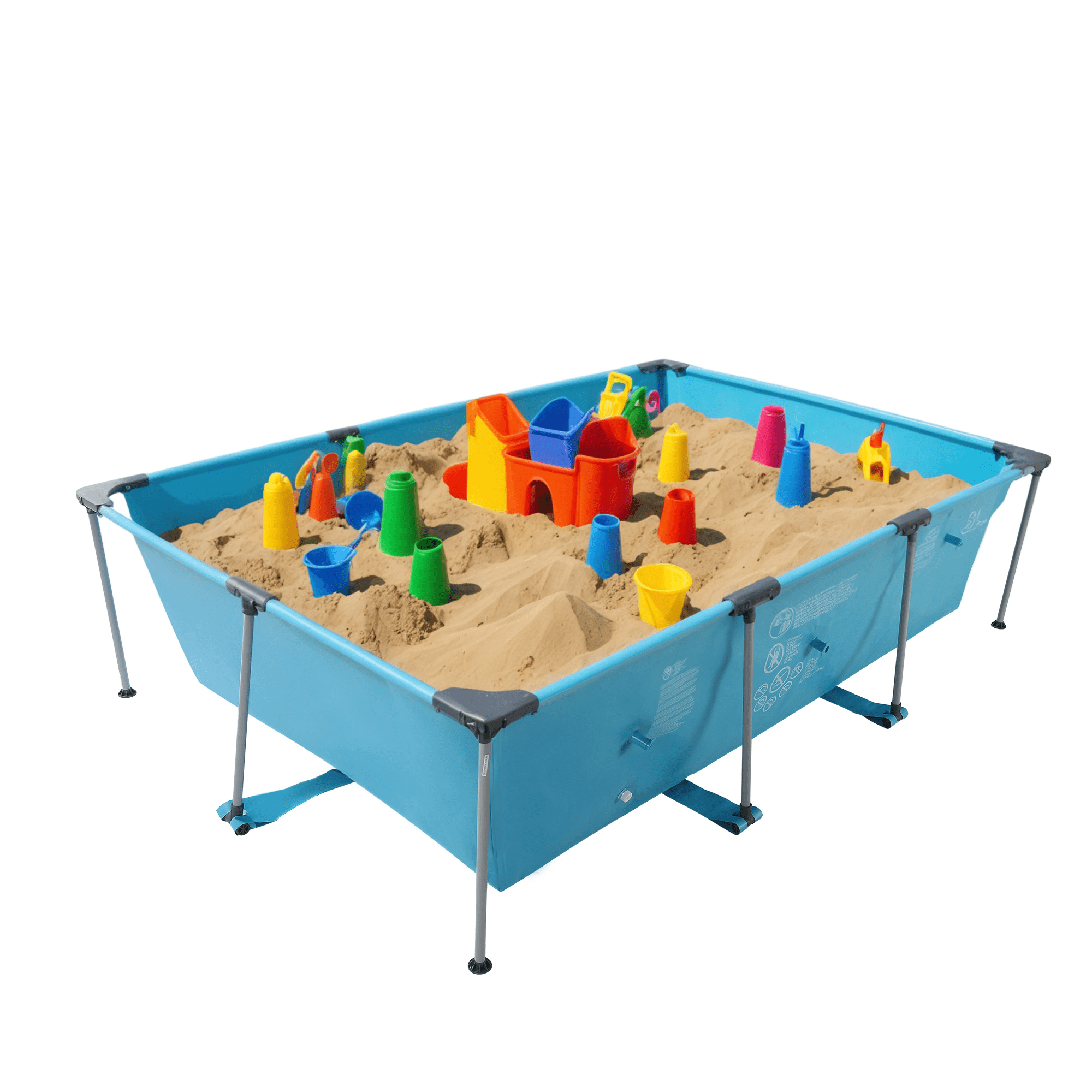 GASKY 10ft Swimming Pool Rectangle Metal Frame and Accessories 118x79x29.5 Inch for Adult Backyard Bule Just Pool