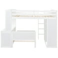 thumbnail image 5 of JERFIT size Loft Bed with a twin size Stand-alone bed Shelves Desk and Wardrobe-White, 5 of 10