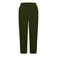 thumbnail image 6 of YueHuiYing Women's Solid-Color Elastic Waist Corduroy Casual Pants with Side Pockets and Side Button Design, 6 of 7