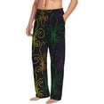 thumbnail image 2 of Sigee Mardi Gras Carnival Print Men's Pajama Pants - Soft Lounge Sleep Bottoms with Elastic Waistband and Pockets-X-Large, 2 of 9
