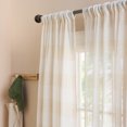 thumbnail image 2 of TOWN & COUNTRY BASICS Pax Semi-Sheer Stripe, Light Filtering Indoor Curtains 2-Pack Linen/White, 50"x84", 2 of 10