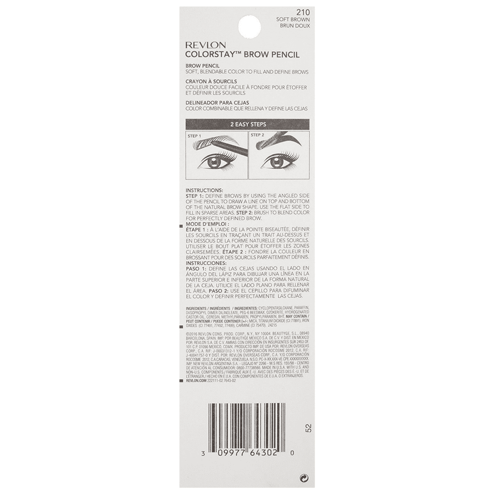 Revlon ColorStay Brow Pencil, [210] Soft Brown 1 ea (Pack of 6)