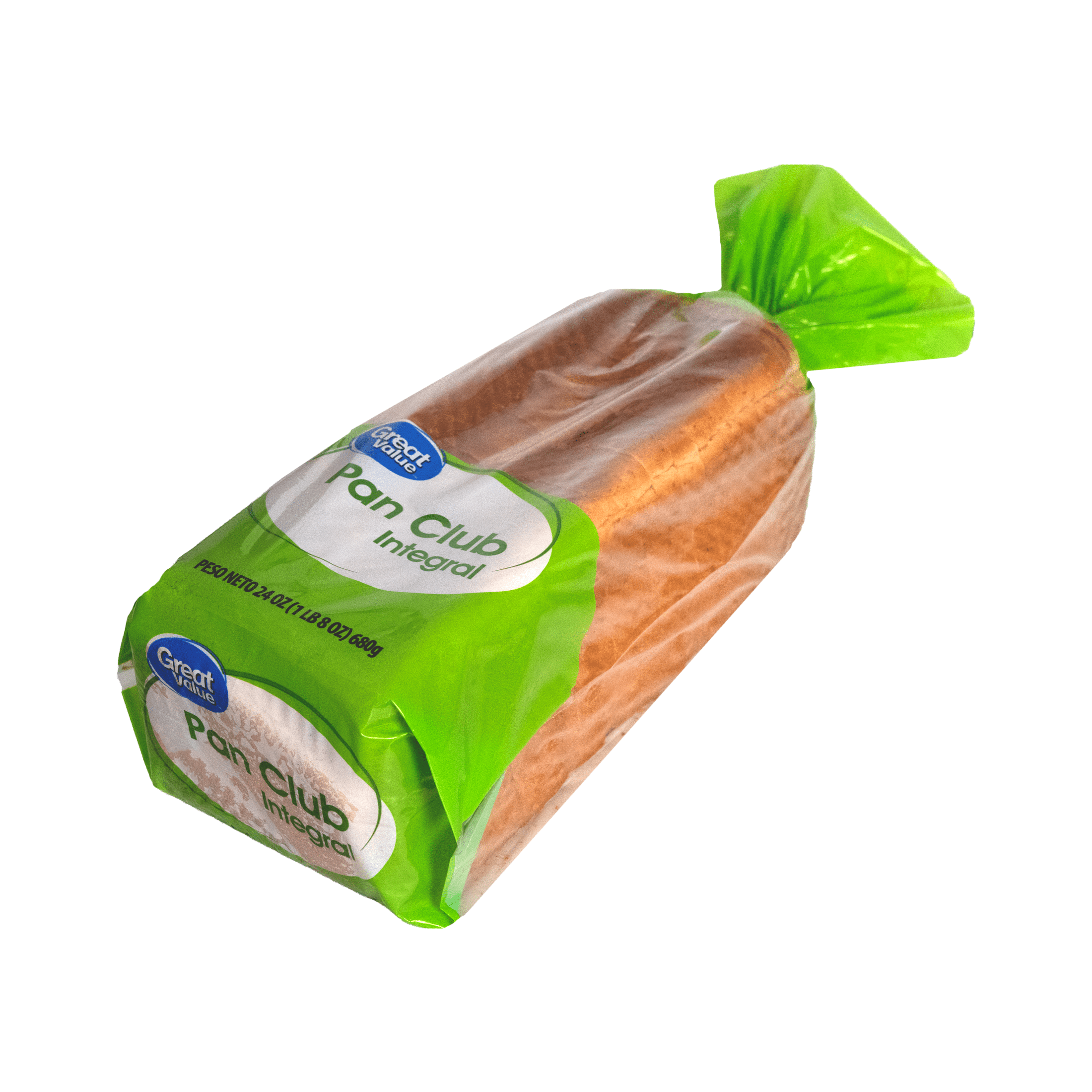 Great Value, Whole Wheat Club Sandwich Sliced Bread Loaf, 24 oz Regular Size, Shelf Stable