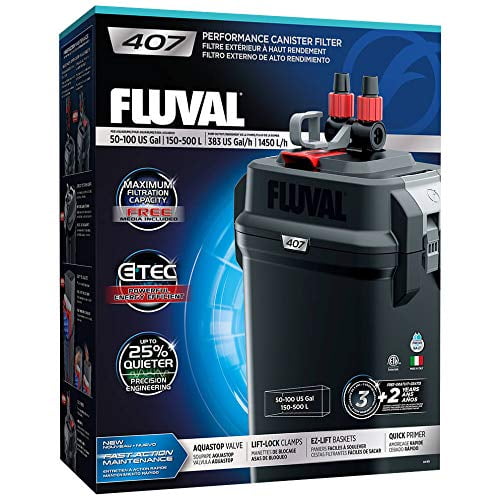 Fluval 407 Performance Canister Filter, up to 500 L (100 US Gal) - PetsandPonds A449