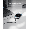 thumbnail image 3 of Belkin Eco USB A to Lightning Cable 10 ft. - Soft, Braided, Flexible Cable, Fast Charging iPhone Charger Cord for iPhone 14 & Earlier Series, iPad 9th Gen, & AirPods, Travel Essentials - Black, 3 of 11