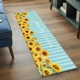 thumbnail image 3 of Runner Rug 2 x 6 Ft, Sunflower Washable Non-Slip Floor Mat for Kitchen Hallway/Entryway, Yellow Summer Botanical Blue Striped Farmhouse Long Kitchen Runner Area Rugs for Living Room, Low-Profile, 3 of 8