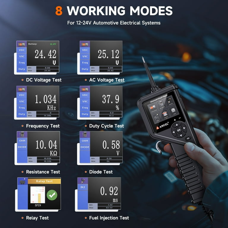 Vdiagtool V200 Automotive Circuit Tester Power Circuit Probe Kit Built-in Flashlight Electrical - Foto 9