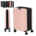 thumbnail image 1 of Valise de Cabine Rigide en ABS avec Doubles Roulettes Multidirectionnelles, Légère et Extensible, avec Serrure TSA, 51 cm (20 Pouces), Rose., 1 of 11
