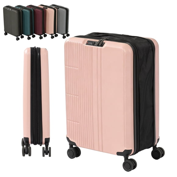 Carry on Luggage, Hard Shell ABS Suitcase with Double Spinner Wheels, Lightweight Expandable Rolling Suit Case with TSA Lock, 20 Inch Pink
