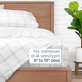 thumbnail image 6 of Bare Home Ultra-Soft Sheet Set - Premium 1800 Collection - Deep Pockets - 4-Pieces - Full, Modern Plaid - White/Gray, 6 of 8