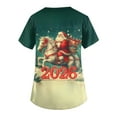 thumbnail image 5 of Garbnen Christmas Scrub Tops Women Print Plus Size Stretchy Santa Claus Print Nurse Uniforms with Pocket V Neck Short Sleeve Scrub Shirts for Women S-5XL, 5 of 5