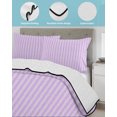 thumbnail image 4 of Purple Queen Size Down Alternative Comforter, Lightweight Comforter Quilt Bedding Set with Pillow Shams Geometric Vertical Striped Solid Rainbow All Seasons Bed Comforter Duvet Insert 90"x96", 4 of 7