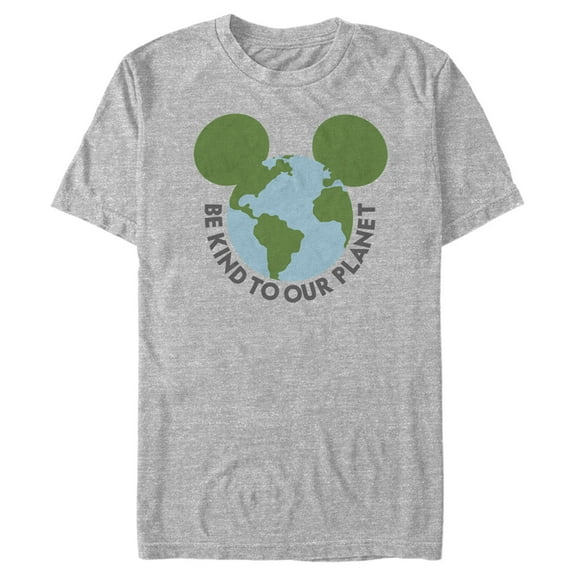 Men's Mickey & Friends Be Kind to Our Planet Mickey Mouse Logo Graphic Tee Athletic Heather 3X Large