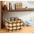 thumbnail image 3 of Cotton Linen Storage Basket - Foldable Fabric Organizer Bin for Bathroom & Bedroom | Boho Chic Decorative Box with Handles (Hedgehog Pattern) | Small Space Solution, 3 of 5