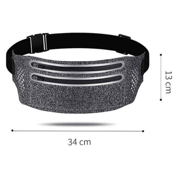 Riñonera para correr con cremallera doble y correa elástica ajustable, cinturón para correr, entrenamiento de gimnasio, ejercicio, ciclismo, actividades al aire libre