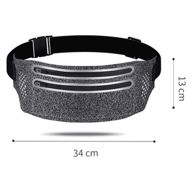 Riñonera para correr con doble cremallera y correa elástica ajustable Cinturón para correr para entrenamientos en el gimnasio Ejercicio Ciclismo Actividades al aire libre