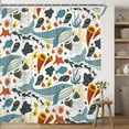 thumbnail image 3 of Lovely Cartoon Sea Creatures Shower Curtain for Kids，Cute Whale Fabric Bathroom Curtain 72x72 in, 3 of 6
