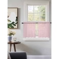thumbnail image 3 of Pink Morocco Tier Curtains 24 Inch Length,Sheer Curtains for Bedroom Living Room Window Geometric Leaf Diamond Lattice Abstract Rod Pocket Drapes Kitchen Curtains Small Half Window 27.5"x24" 2 Panels, 3 of 6