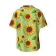 thumbnail image 4 of Goofa Sunflower Leaves Printed Men's Casual Short-sleeved Shirt,Lightweight Breathable Button-down,Summer Casual men's top,Versatile Fashion shirt-4X-Large, 4 of 7