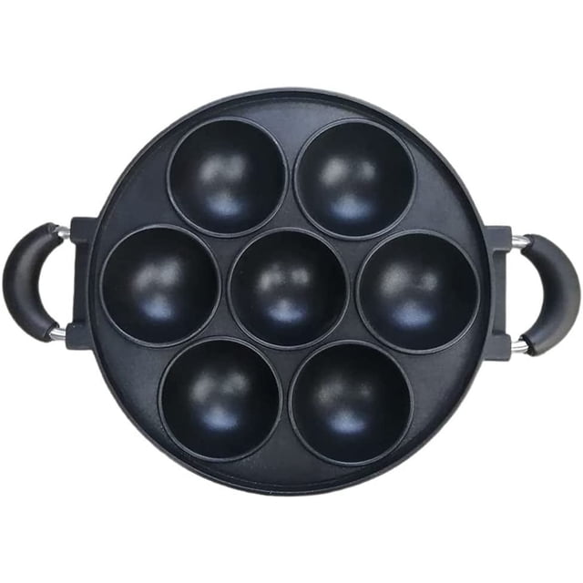 Dsxnklnd 7-Hole Cake Cooking Pan Cast Iron Omelette Pan Non-stick Cooking Pot