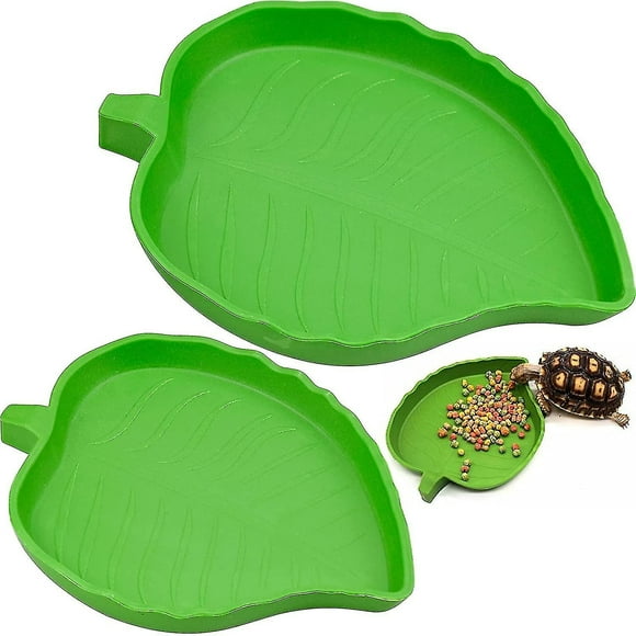 2 Pieces Reptile Food Water Bowl Turtle Drinker Reptile Bowl For Small Pets Reptiles Turtles Lizards
