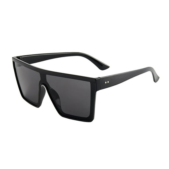 XASZHN Oversized Shading Sunglasses Summer Fashion Flat Lens Glasses for UV Protection Black_001 One Size