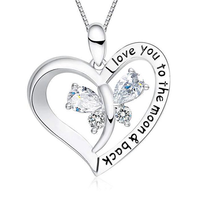Holiday Deals Week I Love You To The Moon And Back" Love Heart Necklace, Jewelry For Women & Girls