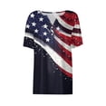 thumbnail image 3 of 4th of July Shirts Women V Neck Button Tops Henley Tunic T Shirts 2026 Summer Short Sleeve Tees, 3 of 4
