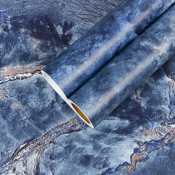 CHIHUT Blue Marble Contact Paper Peel and Stick Marble Wallpaper for Countertops Waterproof Self Adhesive Countertop Contact Paper Removable Vinyl Film for Cabinets Shelf Liner 12''x100''