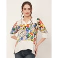thumbnail image 2 of Moomaya Printed Tunic Tops For Women, Quarter Sleeve, High Low Hem Casual Top Tee, 2 of 9