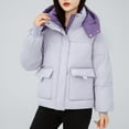 thumbnail image 5 of Hvyesh Womens Winter Puffer Jacket Warm Quilted Hooded Jackets Comfy Stand Collar Zip Up Padded Coat Thermal Outdoor Coat with Pockets, 5 of 6