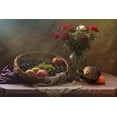 thumbnail image 2 of Ustinagreen 24x17 White Modern Wood Framed Museum Art Print Titled - Still Life With Fruit And Roses, 2 of 4