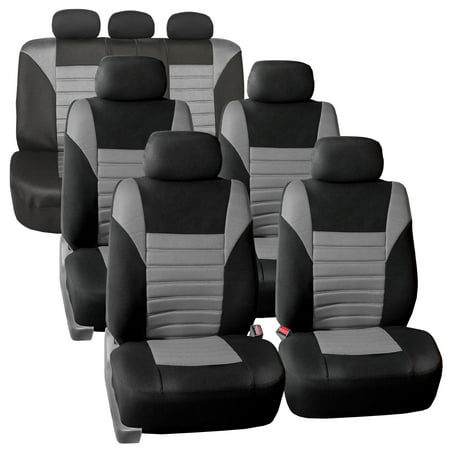 3 Row 7 Seaters SUV Seat Covers for Auto 3D Mesh Gray Black Full 3 Row Covers Set For SUV