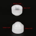 thumbnail image 3 of Uxcell Plastic Dome Nut Protection Cap Covers, M5 Nut Cover White 100 Pack, 3 of 5