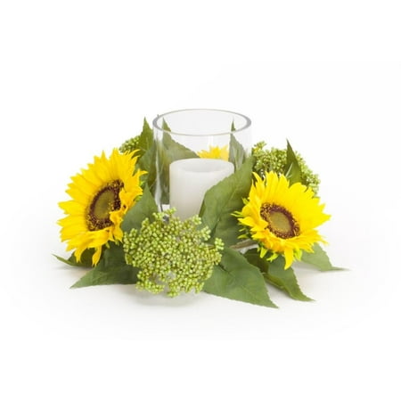 UPC 746427706889 product image for Set of 2 Eye Popping and Colorful Decorative Artificial Sunflower Seedum Candle  | upcitemdb.com