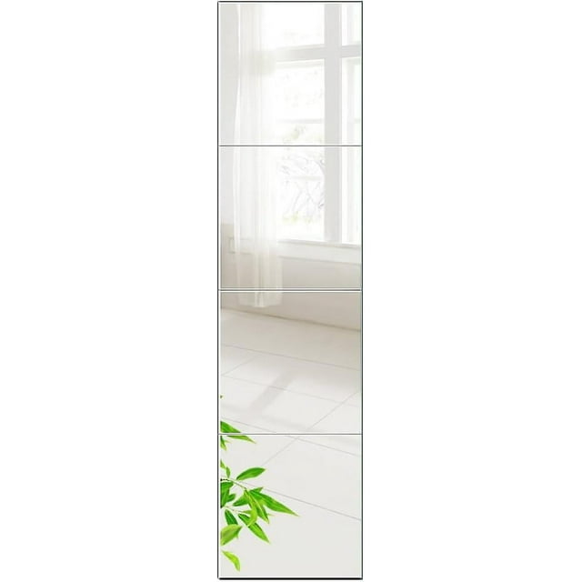 Espejos cuadrados Espejo de pared de mosaico cuadrado de 30x30 cm, juego de 4 para puerta, baño, sala de estar