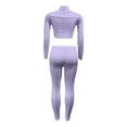 thumbnail image 4 of TTUHYWXI Women’s Casual 2 Piece Outfits Sexy Bodycon Long Sleeve Crop Top with Long Pants Tracksuit Set Jumpsuits (Purple, XL), 4 of 5