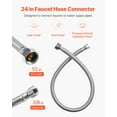 thumbnail image 2 of VEVOR Faucet Hose Connector, 24-Inch Length, 3/8 Inch Comp x 1/2 Inch FIP 2-Pack Braided Stainless Steel Faucet Supply Line, Faucet Hose Connects Kitchen Bathroom Sink to Water Supply, Certified Safe, 2 of 9