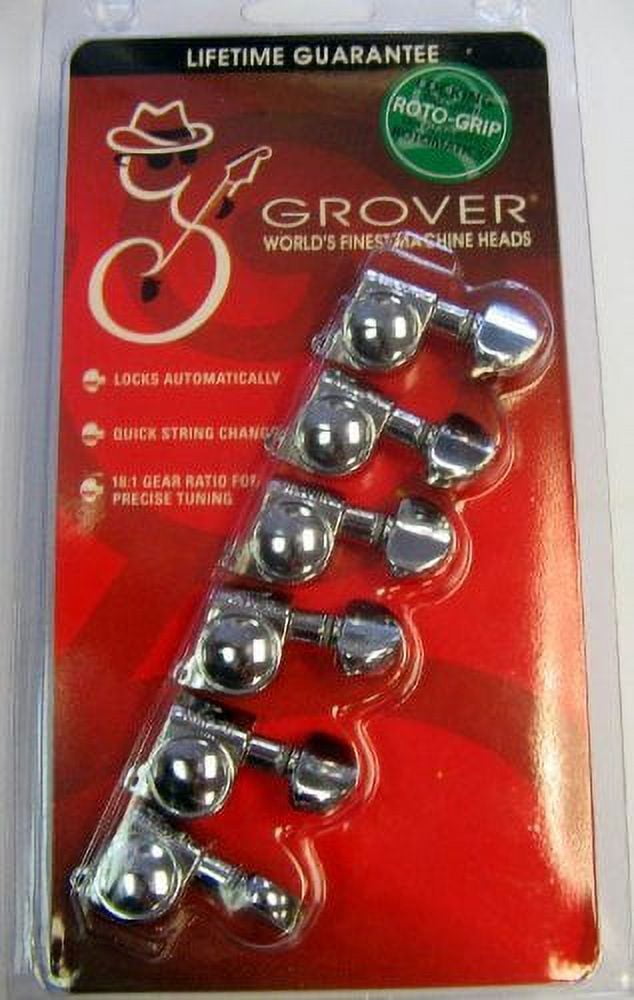 Grover  Mini Roto Grip Guitar Tuner 6-In-line, Chrome