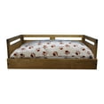 thumbnail image 3 of Iconic Pet Sassy Paws Wooden Pet Bed with Paw Printed Comfy Cushion for Dogs & Cats - Rustic Brown - Large, 3 of 5