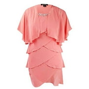 New SLNY Fashions Women's Embellished Tiered Dress & Shrug, Pacopeach 10