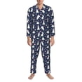 thumbnail image 3 of Balery Rabbit And Flower Pattern Pajama Sets for Men Long Sleeve 2 Piece Sleepwear Loungewear Sets Soft PJ's with Pockets Long Sleeve Comfy Pj Sets-X-Large, 3 of 7