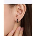 thumbnail image 3 of TANGPOET 18k Gold Plated Mens Earrings Black Small Hoop Earrings Sterling Silver Hypoallergenic No Nickel for Sensitive Ears (yellow)…, 3 of 5