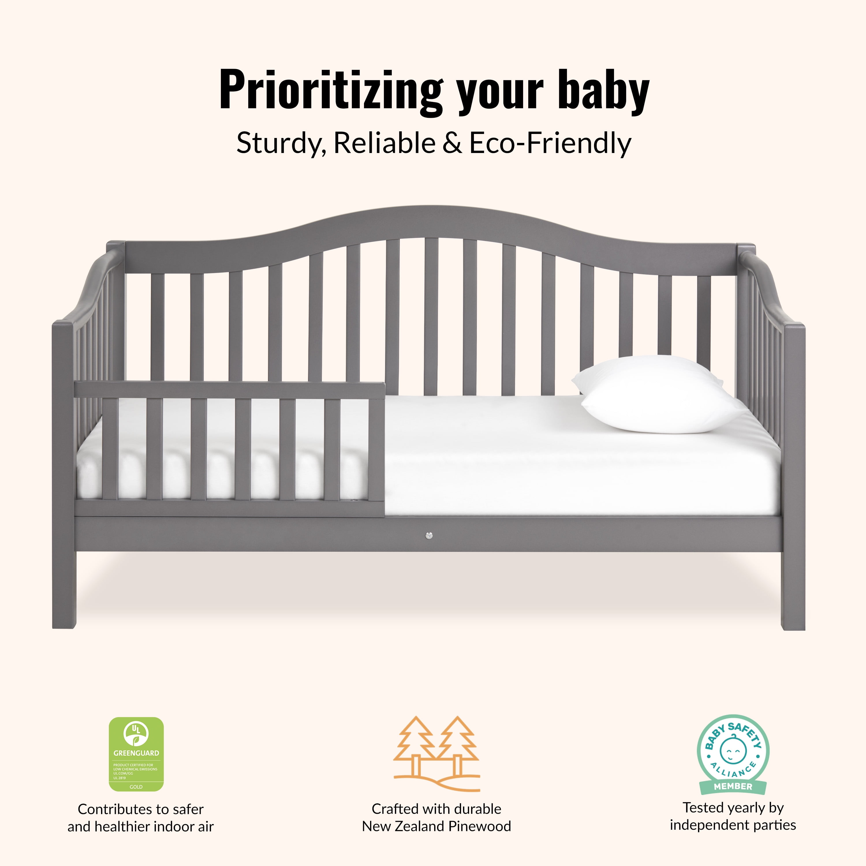 Dream On Me Austin Toddler Daybed in Storm Grey