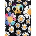 thumbnail image 4 of Seyurigaoka Kids Girls Halloween Dress, Flower Skull Print Splicing Long Sleeves Skirt, 4 of 7