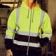 thumbnail image 2 of Penkiiy Chaqueta con capucha de seguridad, sudadera con capucha de color sólido para hombres con tira reflectante de saneamiento Ropa de trabajo a juego de color Zipper Hoodie, 2 of 7
