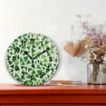 thumbnail image 2 of Yayeee 10" Wall Clock Battery Operated Quartz Round Silent Non-Ticking Home Decor,Green Dot Triangles Pattern, 2 of 6