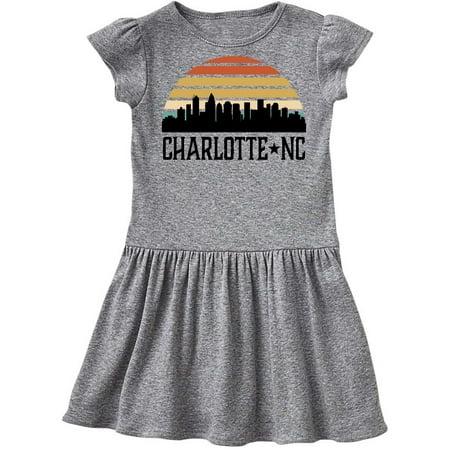 

Inktastic Charlotte North Carolina Skyline Gift Toddler Girl Dress